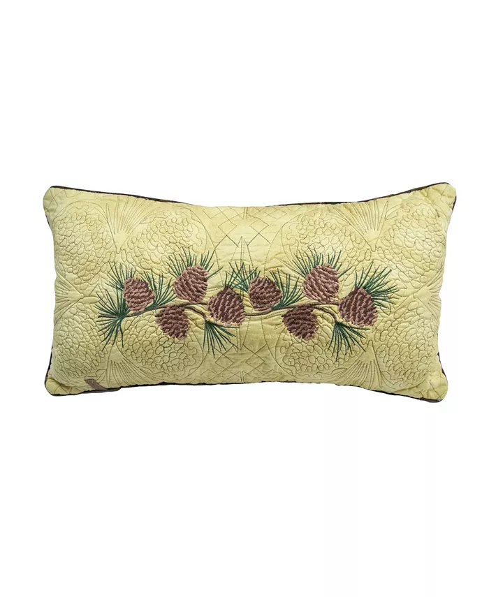 American Heritage Textiles Cabin Raising Pine Cone Decorative Pillow， 11