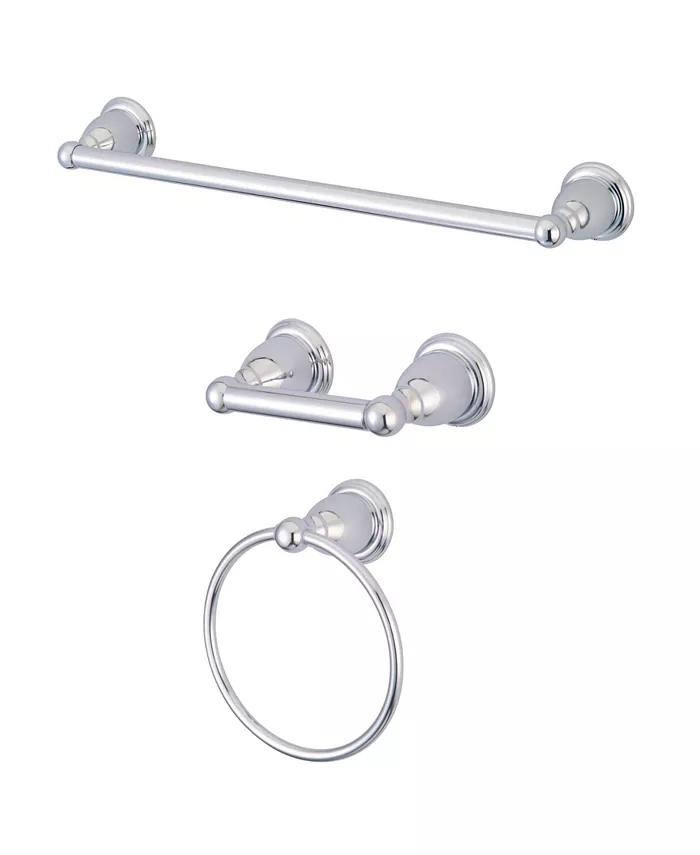 Kingston Brass Heritage Traditional 3-Pc. Bathroom Accessory Set in Polished Chrome - Intensery
