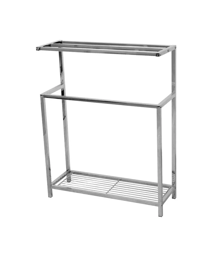 Kingston Brass Modern Freestanding Iron Towel Rack in Polished Chrome - Intensery
