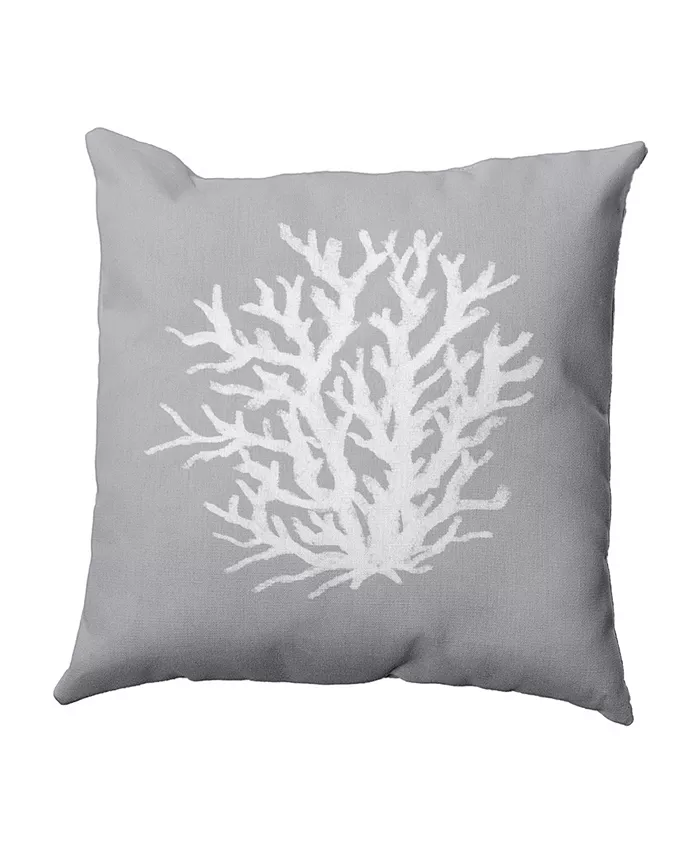 E by Design 16 Inch Gray Decorative Floral Throw Pillow - Intensery