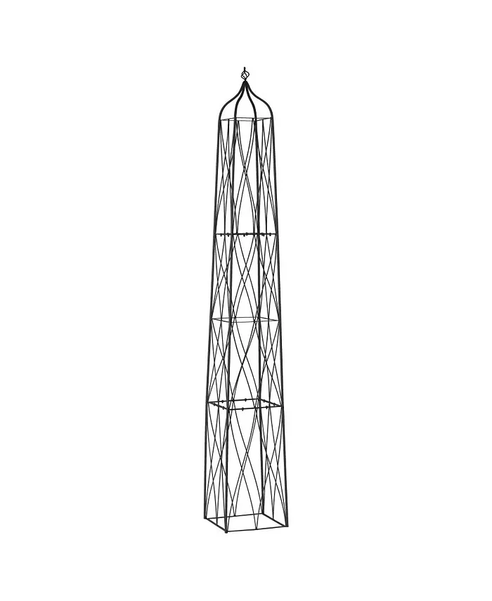 VegTrug Suffolk Square Obelisk Large - Metallic Gray - Intensery