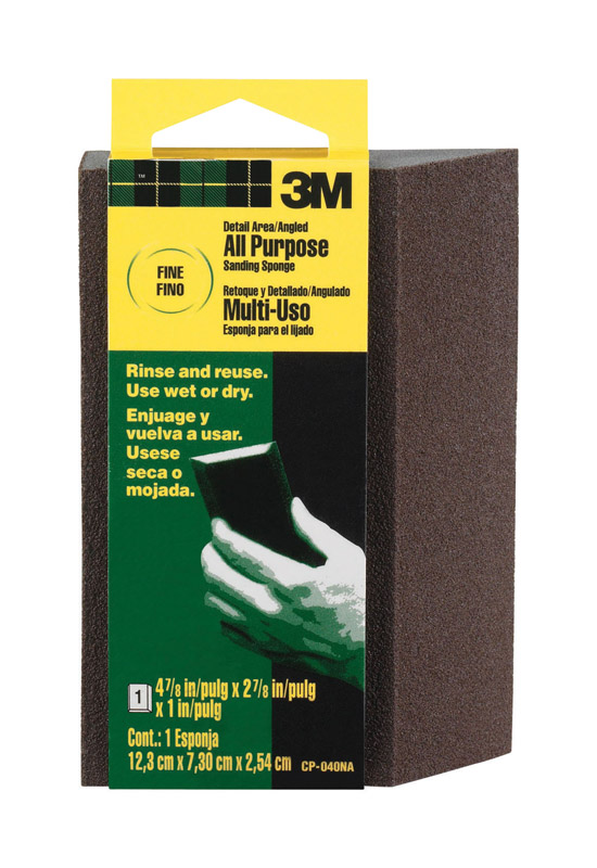 3M 4-7/8 in. L X 2-7/8 in. W X 1 in. Fine Angled Sanding Sponge - Intensery