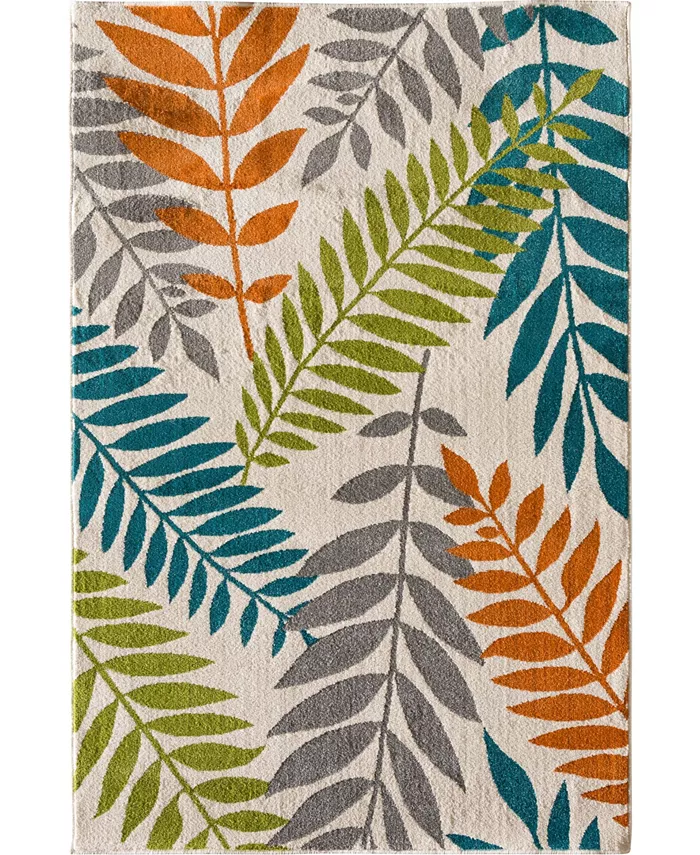 Portland Textiles Tropicana Blythewood White 3'3 x 5' Outdoor Area Rug - Intensery