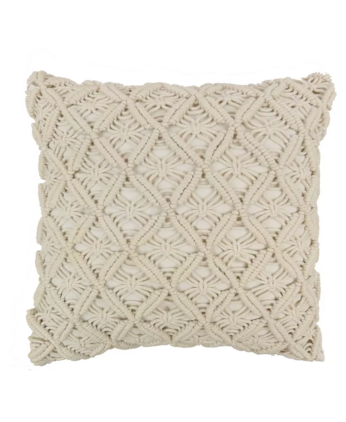 American Heritage Textiles Crochet Decorative Pillow， 18