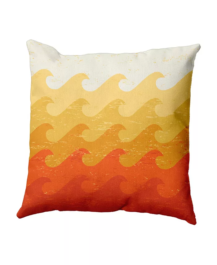 E by Design Deep Sea 16 Inch Yellow and Orange Decorative Nautical Throw Pillow - Intensery