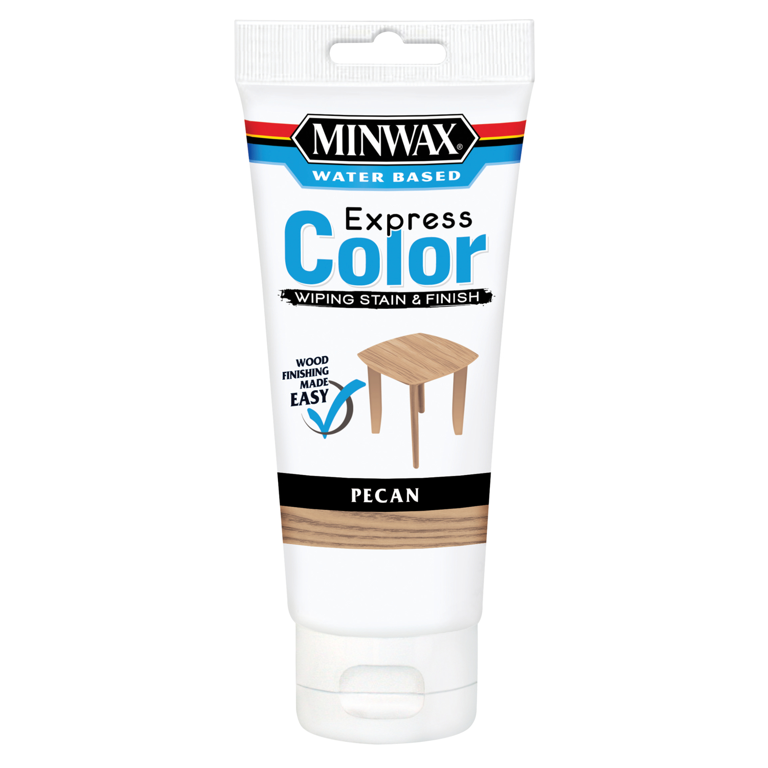 Minwax Express Color Semi-Transparent Pecan Water-Based Acrylic Wiping Stain and Finish 6 oz - Intensery