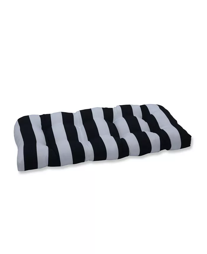 Pillow Perfect Cabana Stripe Wicker Loveseat Cushion - Intensery