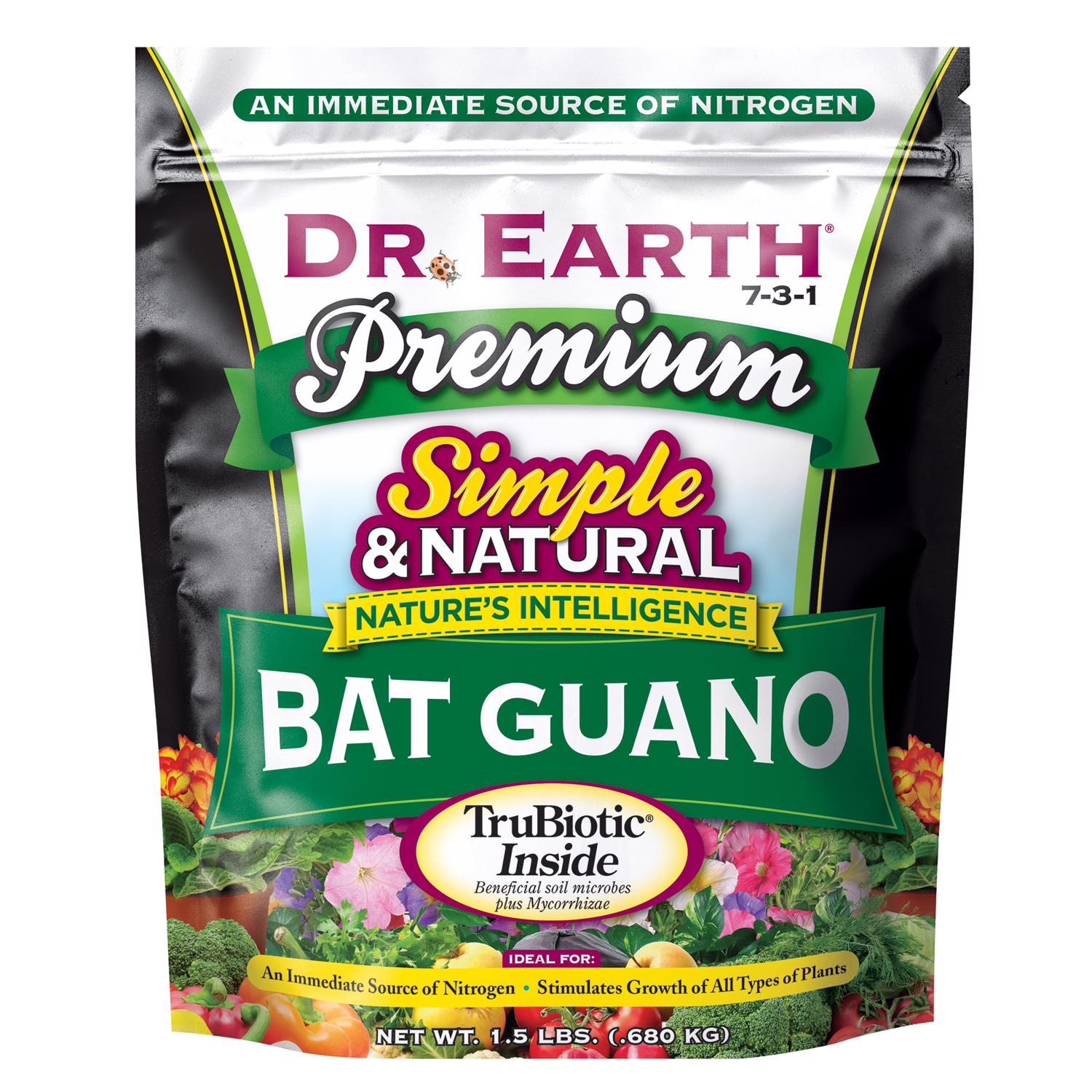 Dr. Earth Pure \u0026 Natural Organic Granules Bat Guano 1.5 lb - Intensery