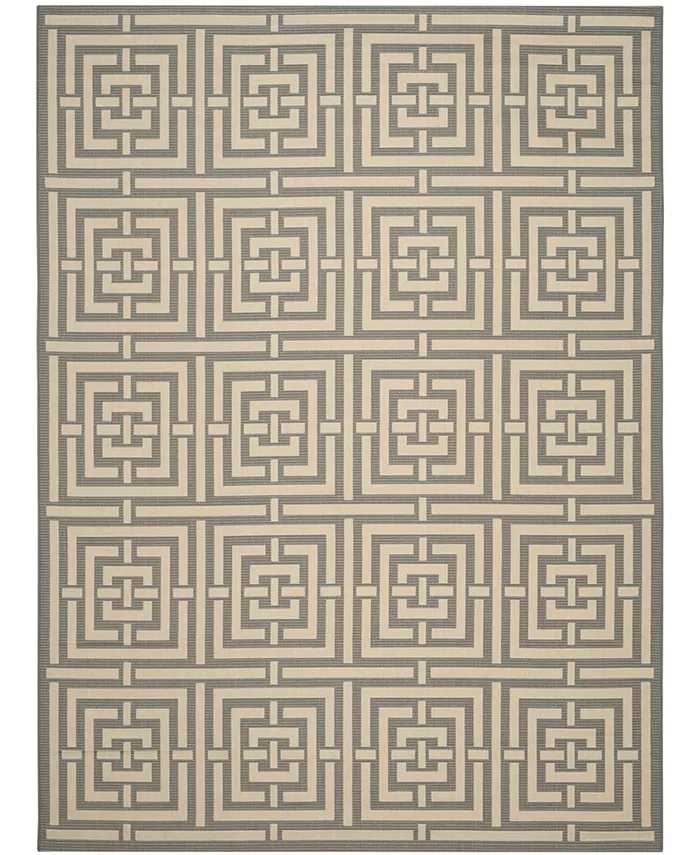 Safavieh Courtyard Gray and Cream 8' x 11' Sisal Weave Outdoor Area Rug - Intensery