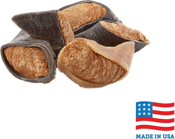 Bones and Chews Made in USA Cheese and Bacon Flavored Filled Beef Hooves Dog Treats - Intensery