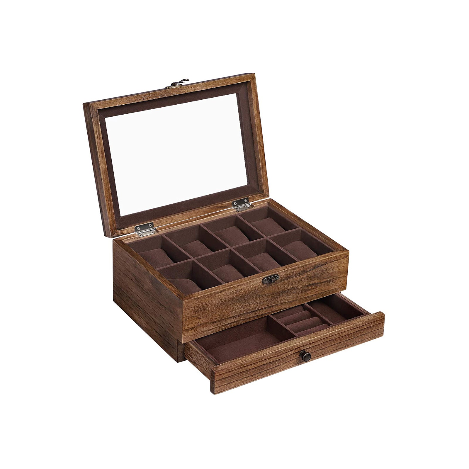 SONGMICS Brown Storage Box for Watch & Jewelry - Intensery
