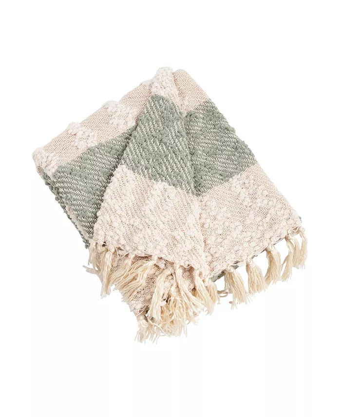 Saro Lifestyle Nubby Design Striped Throw - Intensery
