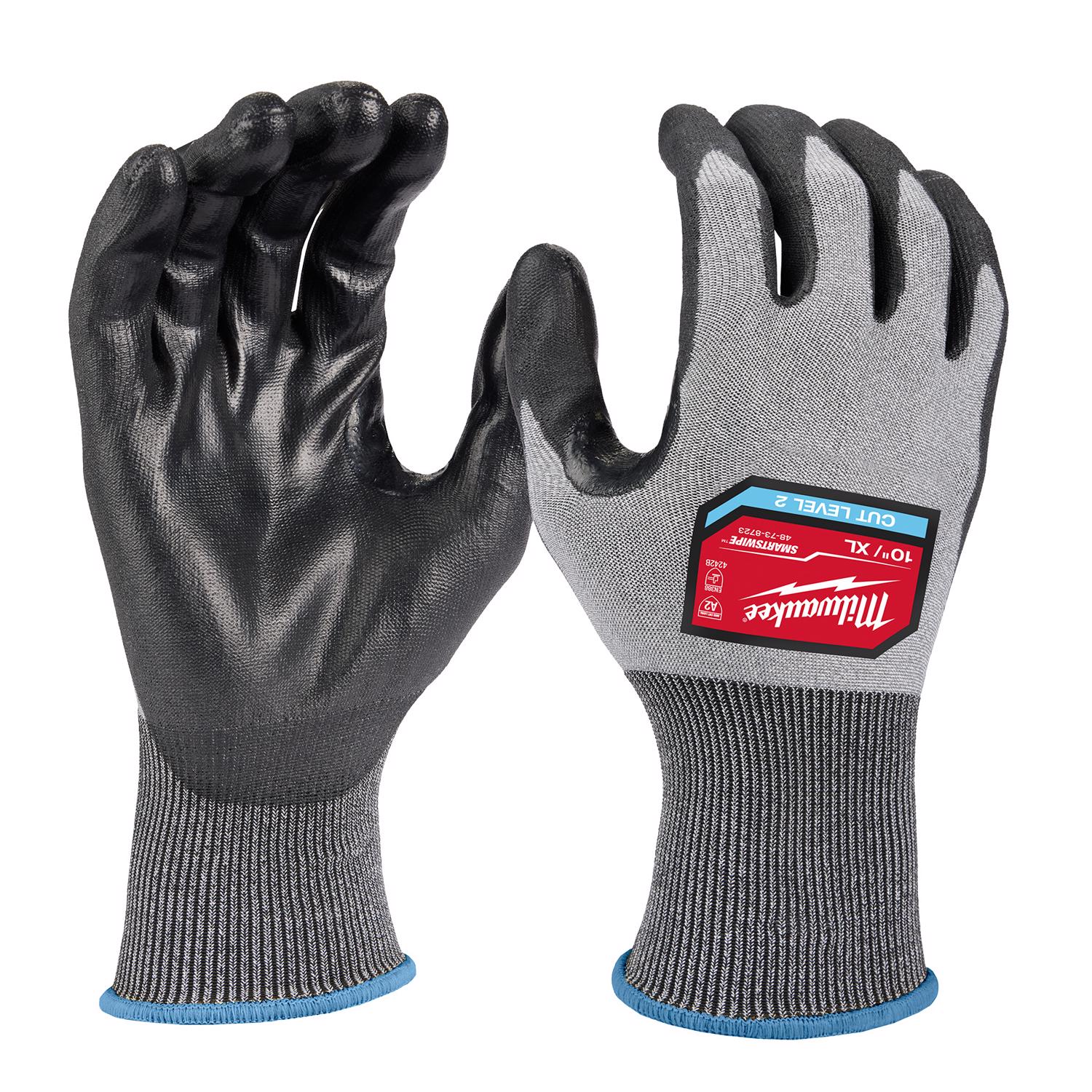 Milwaukee Unisex Indoor/Outdoor Dipped Gloves Black/Gray XL 1 pair - Intensery