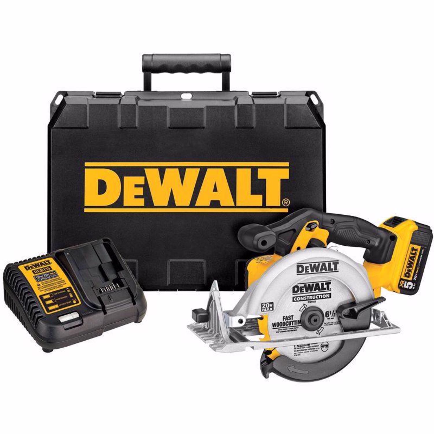 DeWalt 20V MAX 6-1/2 in. Cordless Brushed Circular Saw Kit (Battery \u0026 Charger) - Intensery