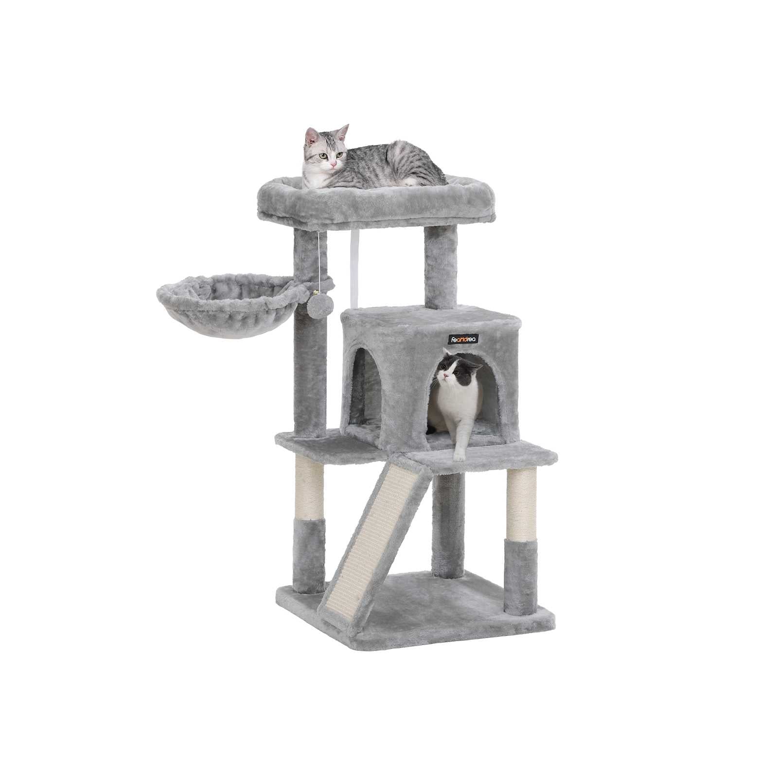 Feandrea Cat Tree with Sisal-Covered Scratching PostsLight Gray - Intensery