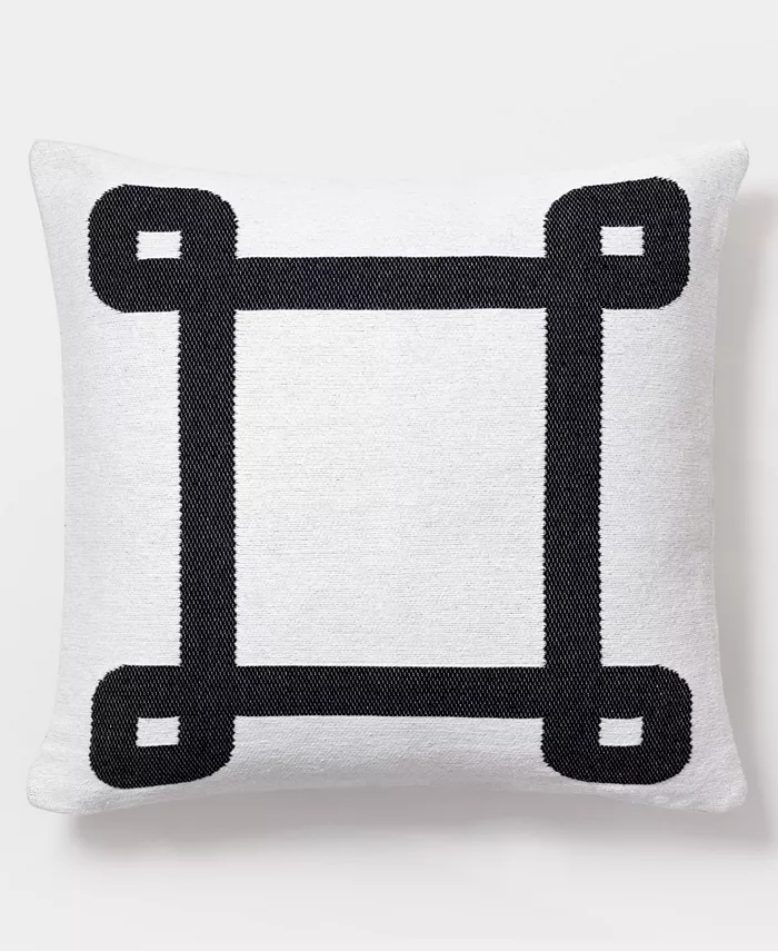 Brooks Brothers Geo Border Decorative Cotton Pillow - Intensery