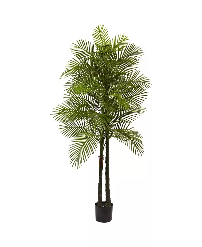 Nearly Natural 7' Double Robellini Palm UV-Resistant Indoor Outdoor Tree - Intensery