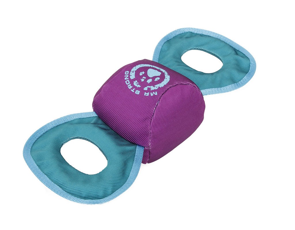 Pet Life Chompter Dura-Chew Tough Water Resistant Plush Chew Tugging Dog Toy in Purple/Blue (One Size) - Pet Life DT35PL - Intensery
