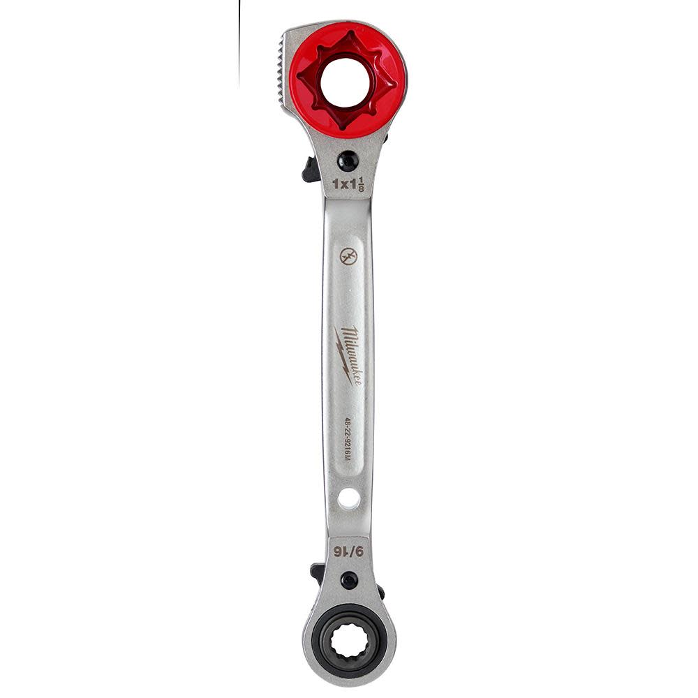 Linemanand#8217;s 5in1 Ratcheting Wrench w/ Milled Strike Face - Intensery