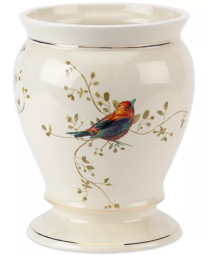 Avanti Bath Accessories， Gilded Birds Trash Can - Intensery