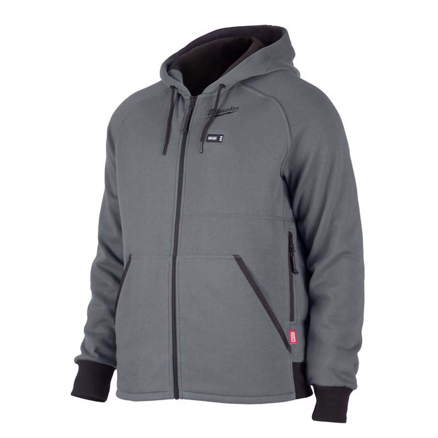 Milwaukee M12 M Long Sleeve Men\u0027s Full-Zip Heated Hoodie Kit Gray - Intensery