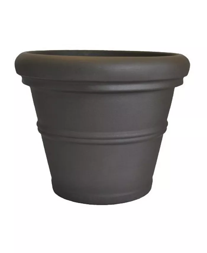 Tusco Products Rolled Rim Round Planter， Espresso Brown 20” - Intensery