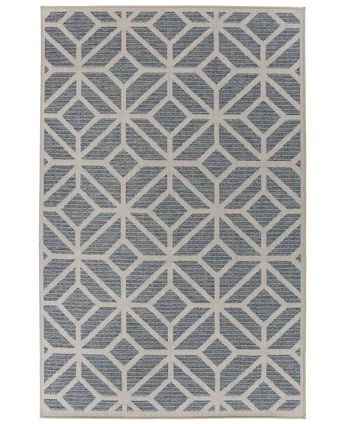 Main Street Rugs Nassau 411 Blue 5' x 7' Outdoor Area Rug - Intensery