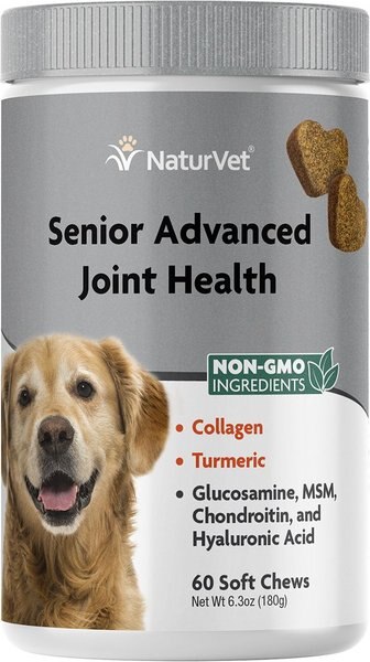 NaturVet Senior Advanced Joint Health Glucosamine， MSM， Chondroition and Collagen Dog Supplement - Intensery