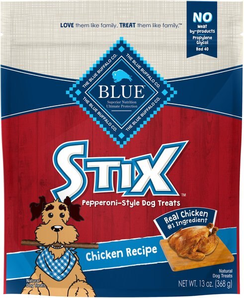 Blue Buffalo Blue Stix Chicken Recipe Pepperoni-Style Dog Treats - Intensery