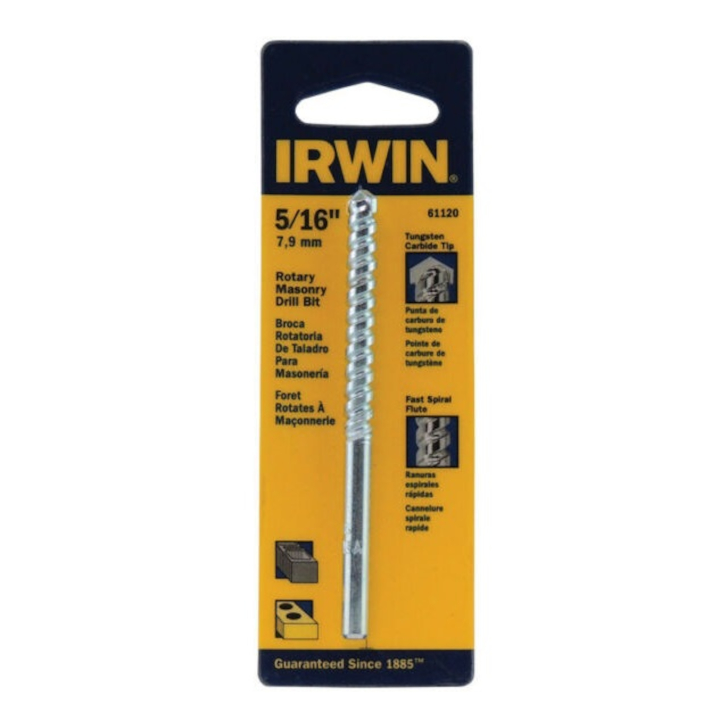 Irwin 5/16 in. X 4 in. L Carbide Tipped Rotary Drill Bit 1 pc - Intensery
