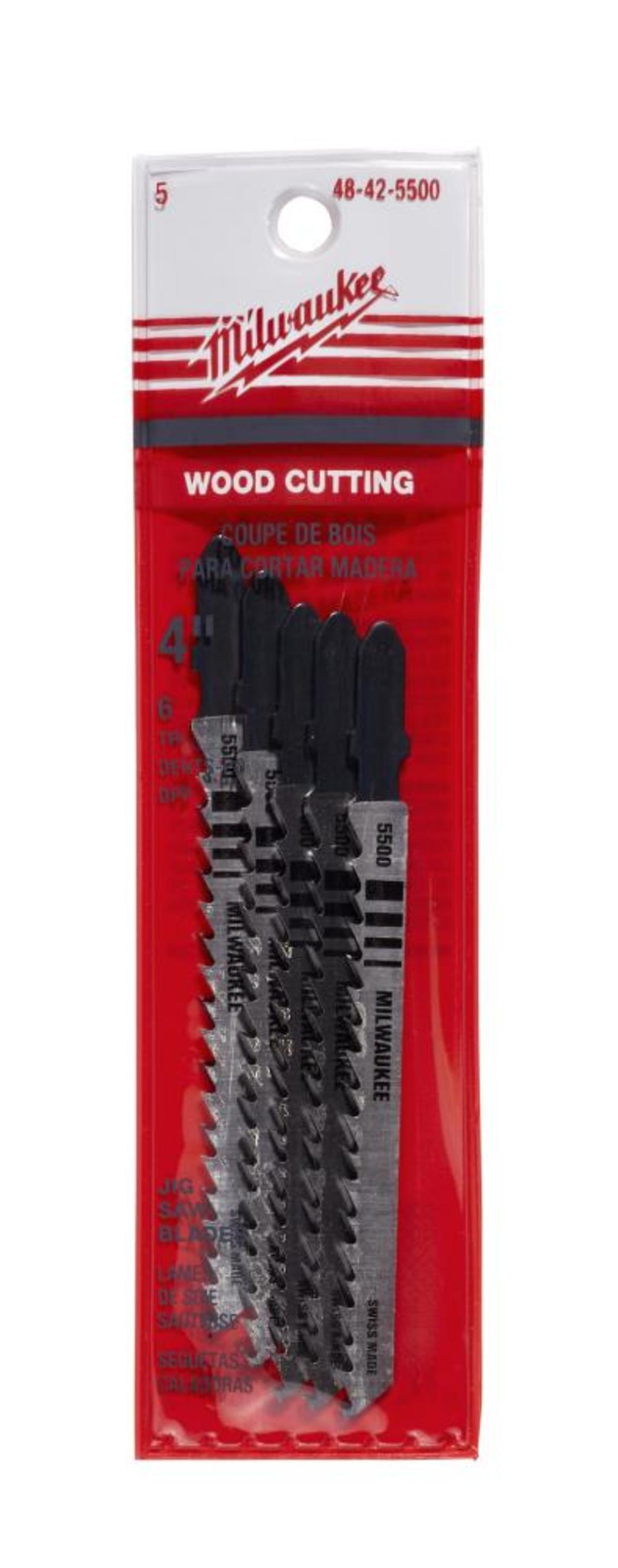 Milwaukee 4 in. 6 TPI High-Carbon Steel Jig Saw Blade 5PK 48-42-5500 from Milwaukee - Intensery