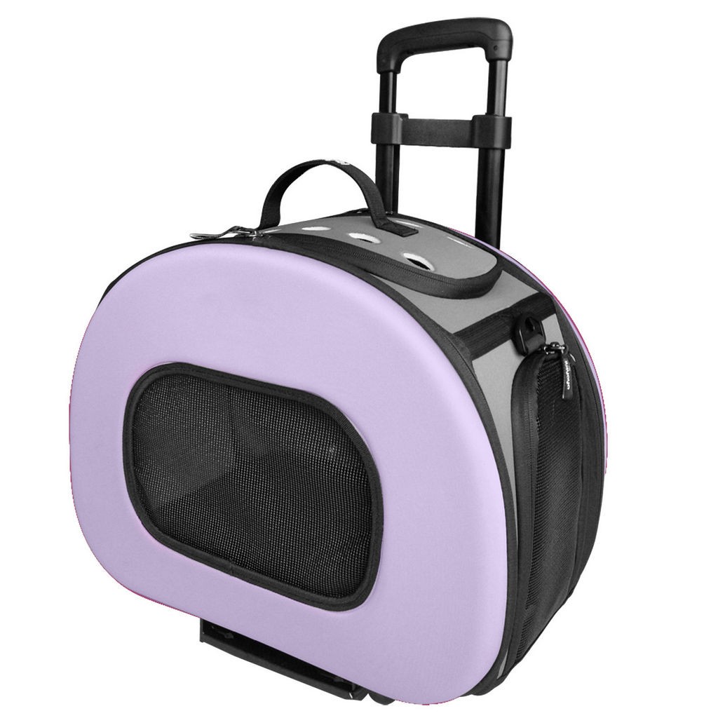 Pet Life Tough-Shell Wheeled Collapsible Final Destination Pet Carrier in Purple (One Size) - Pet Life B51PLMD - Intensery