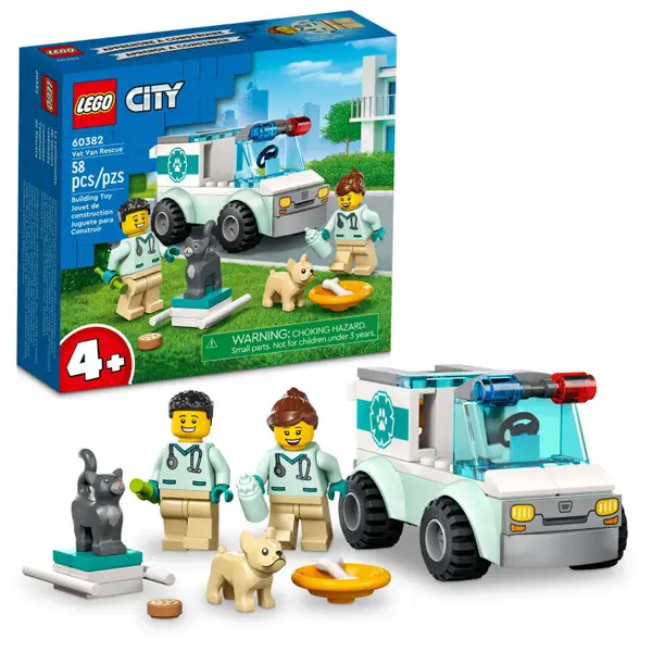 LEGO City Vet Van Rescue 60382 Building Toy Set - Intensery