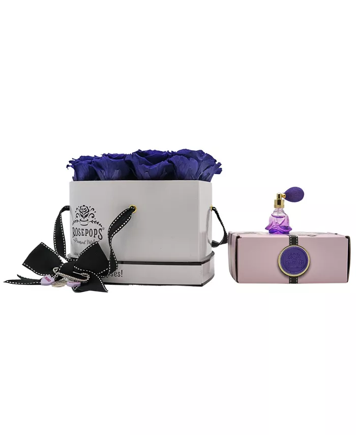 Rosepops Pop-Up Heart Shaped Real Grape Soda Roses with Trio of Loving Charms， Box of 13 - Intensery