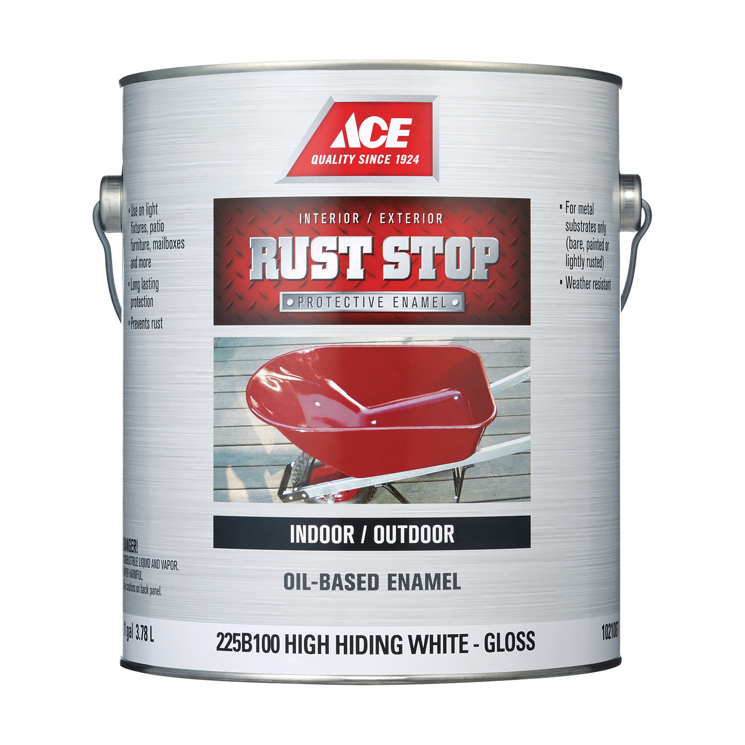 Ace Rust Stop Indoor/Outdoor Gloss High-Hiding White Oil-Based Enamel Rust Preventative Paint 1 gal - Intensery