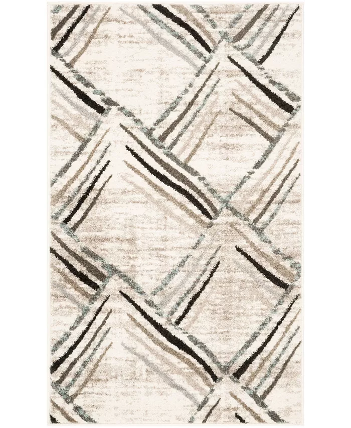 Safavieh Amsterdam Cream and Charcoal 3' x 5' Outdoor Area Rug - Intensery