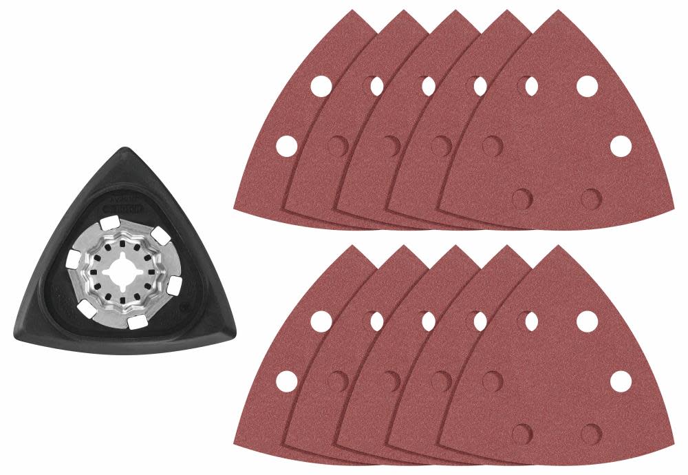 11 pc. Starlock® Oscillating Multi-Tool Delta Sanding Pad Kit - Intensery