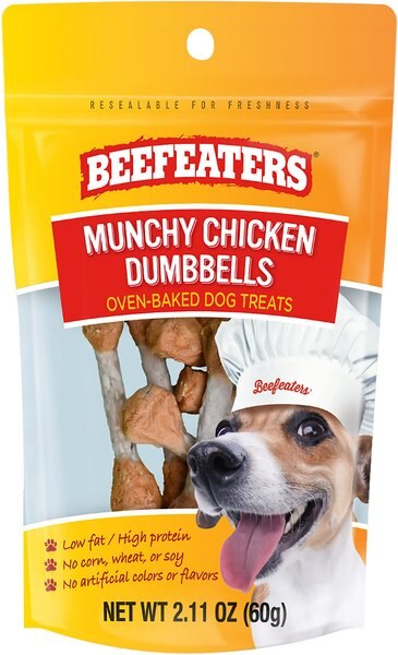 Beefeaters Munchy Chicken Dumbbells Jerky Dog Treat， 2.11-oz bag， case of 12 - Intensery