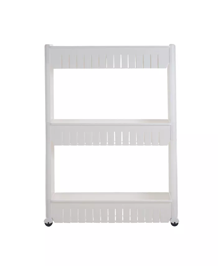 Trademark Global Mobile Shelving Unit organizer with 3 Large Storage Baskets by Everyday Home - Intensery