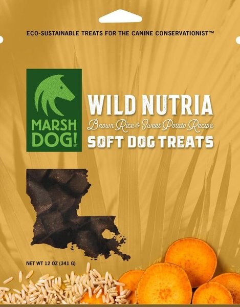 Marsh Dog Wild Nutria Brown Rice and Sweet Potato Soft and Chewy Dog Treats， 12-oz bag - Intensery