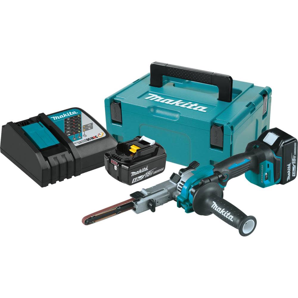 Makita 18V LXT® Lithium-Ion Brushless Cordless 3/8 x 21 Detail Belt Sander Kit (5.0Ah) - Intensery