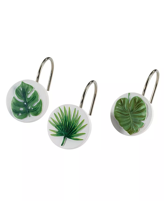 Avanti Viva Palm Shower Curtain Hooks， Set of 12 - Intensery