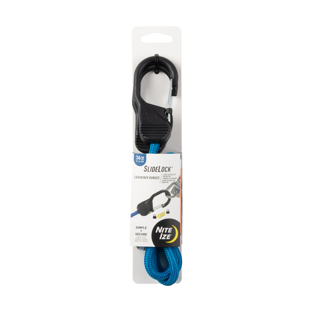 Nite Ize SlideLock Carabiner Bungee 36 Blue - Intensery