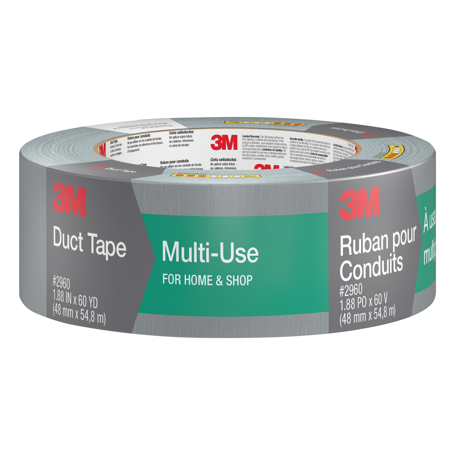3M Scotch 1.88 in. W X 60 yd L Silver Duct Tape - Intensery