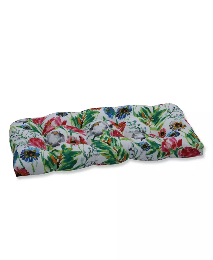 Pillow Perfect Flower Mania Petunia Wicker Loveseat Cushion - Intensery