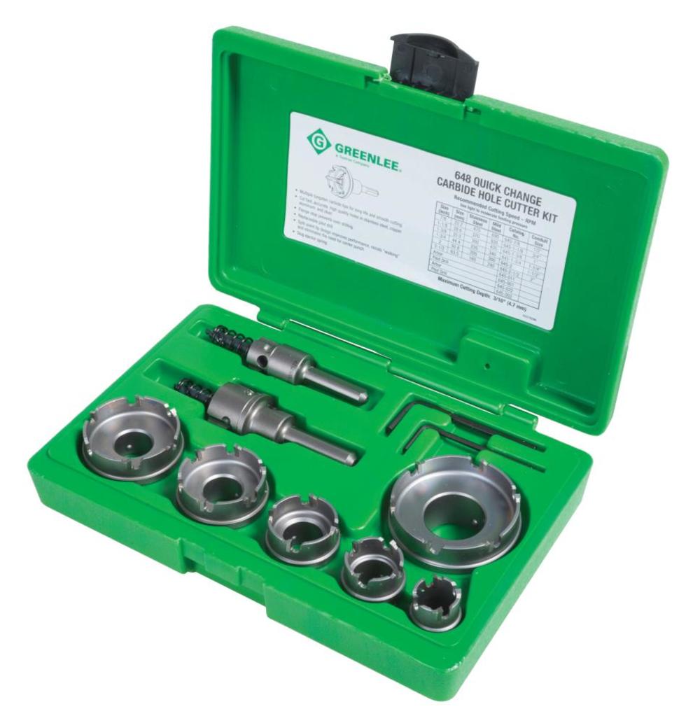 Greenlee Carbide Cutter Kit， Quick Change， 8pc - Intensery