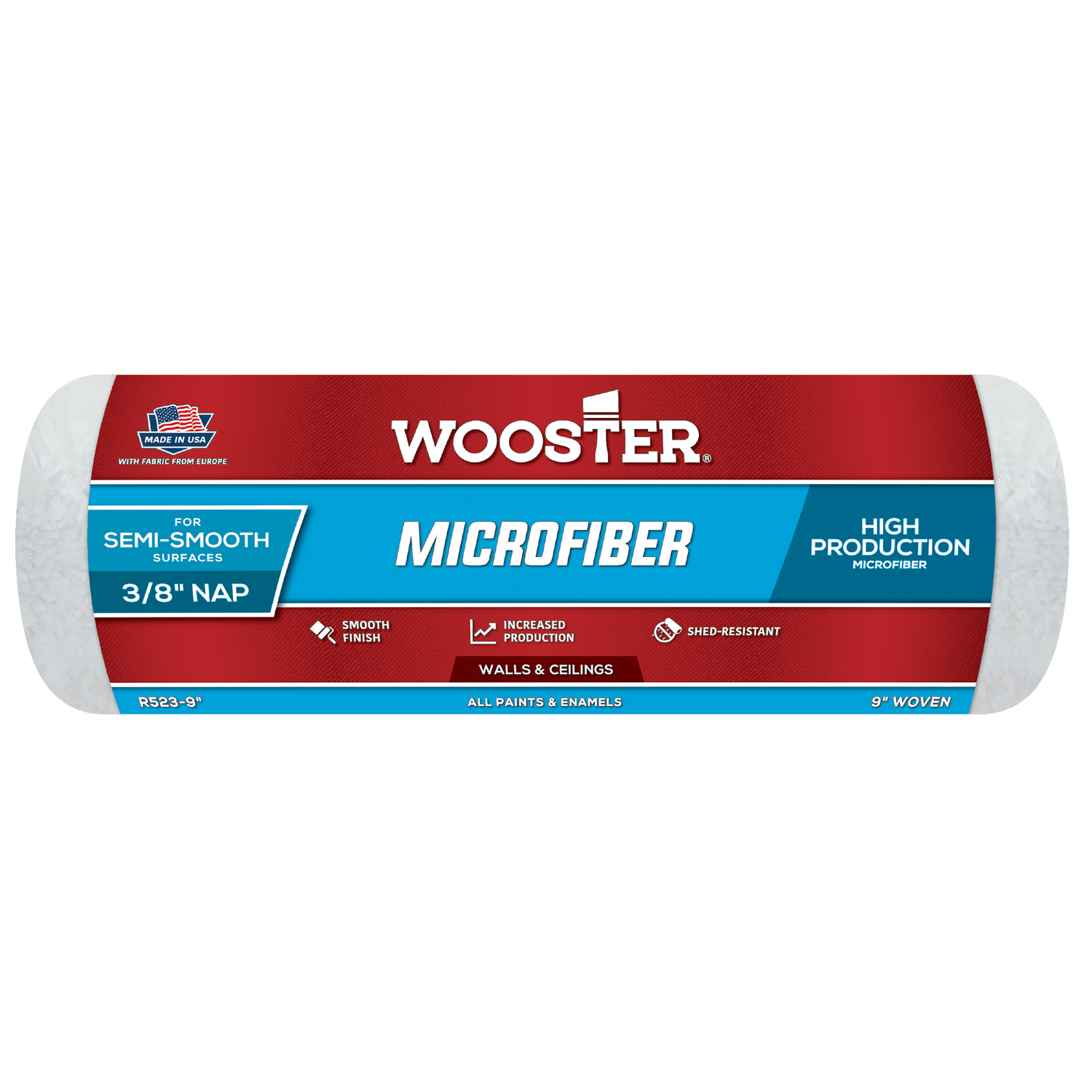 Wooster Microfiber 9 in. W X 3/8 in. Regular Paint Roller Cover 1 pk - Intensery