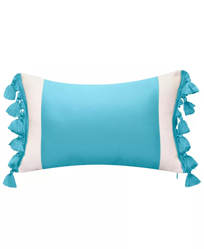 Edier Block Tassel Fringe Lumbar Decorative Pillow， 12 x 20 - Intensery