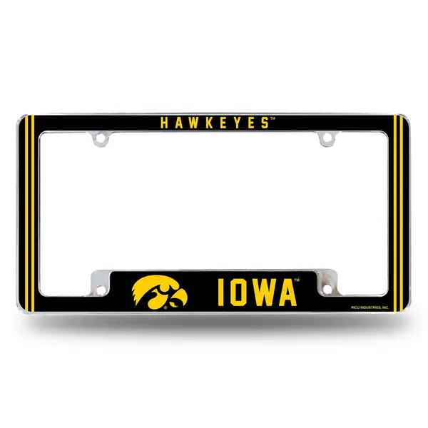 All Star Sports Iowa Hawkeyes All Over License Plate Frame - Intensery