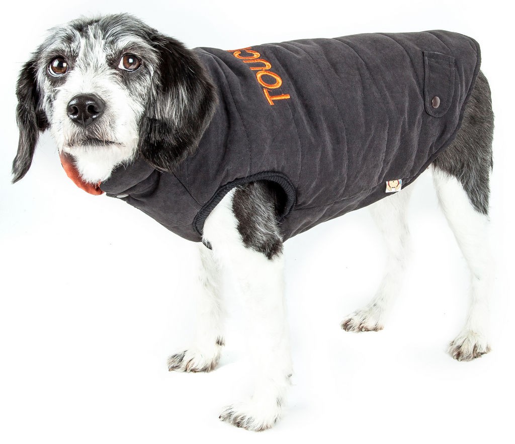 Touchdog Waggin Swag Reversible Insulated Pet Coat in Brown / Orange (X-Large) - Pet Life JKTD9ORBXL - Intensery